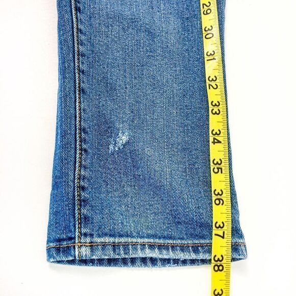AEO Skinny Stretch Blue Jeans Studded Distressed Sz 10 - Picture 9 of 11